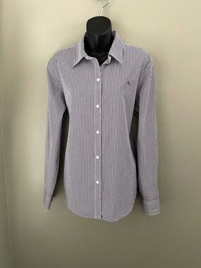 Ralph Lauren Purple Striped Button Down Shirt